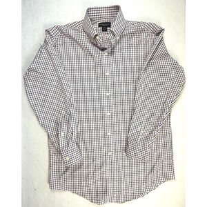 Wilkes & Riley mens classic fit shirt 15 x 32 black pink check Preppy Designer